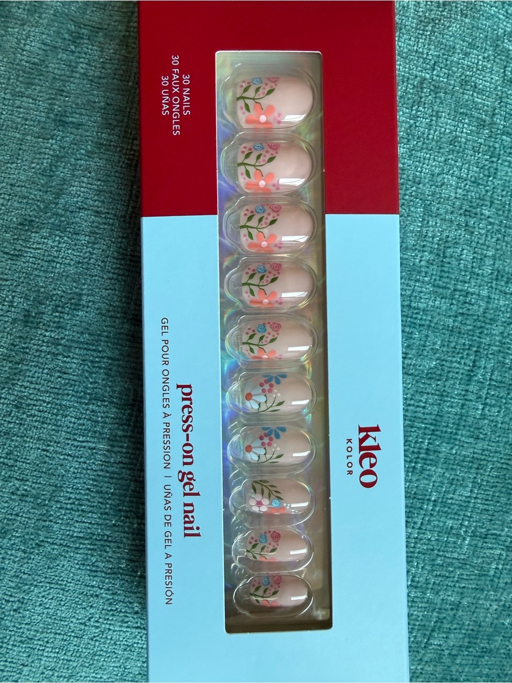Kleo Kolor Floral Pink Press-On Gel Nails